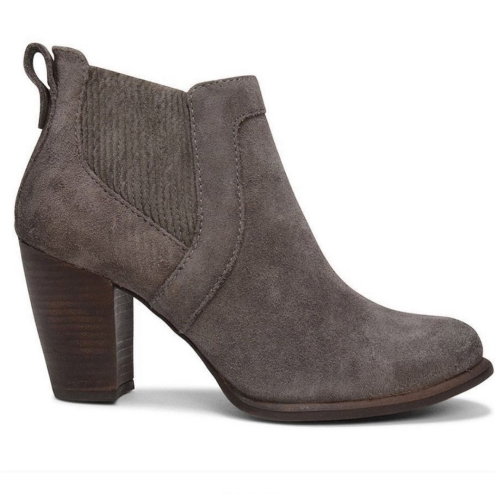 UGG Cobie II Gray Suede Ankle Boots Block Heel Size 8